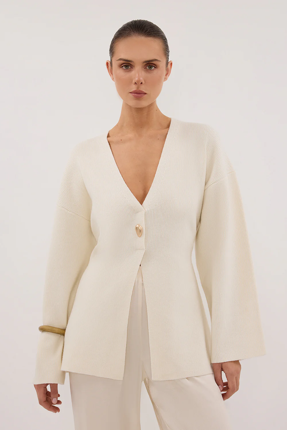 SCOUT CREAM LONG SLEEVE KNIT TOP - Image 2