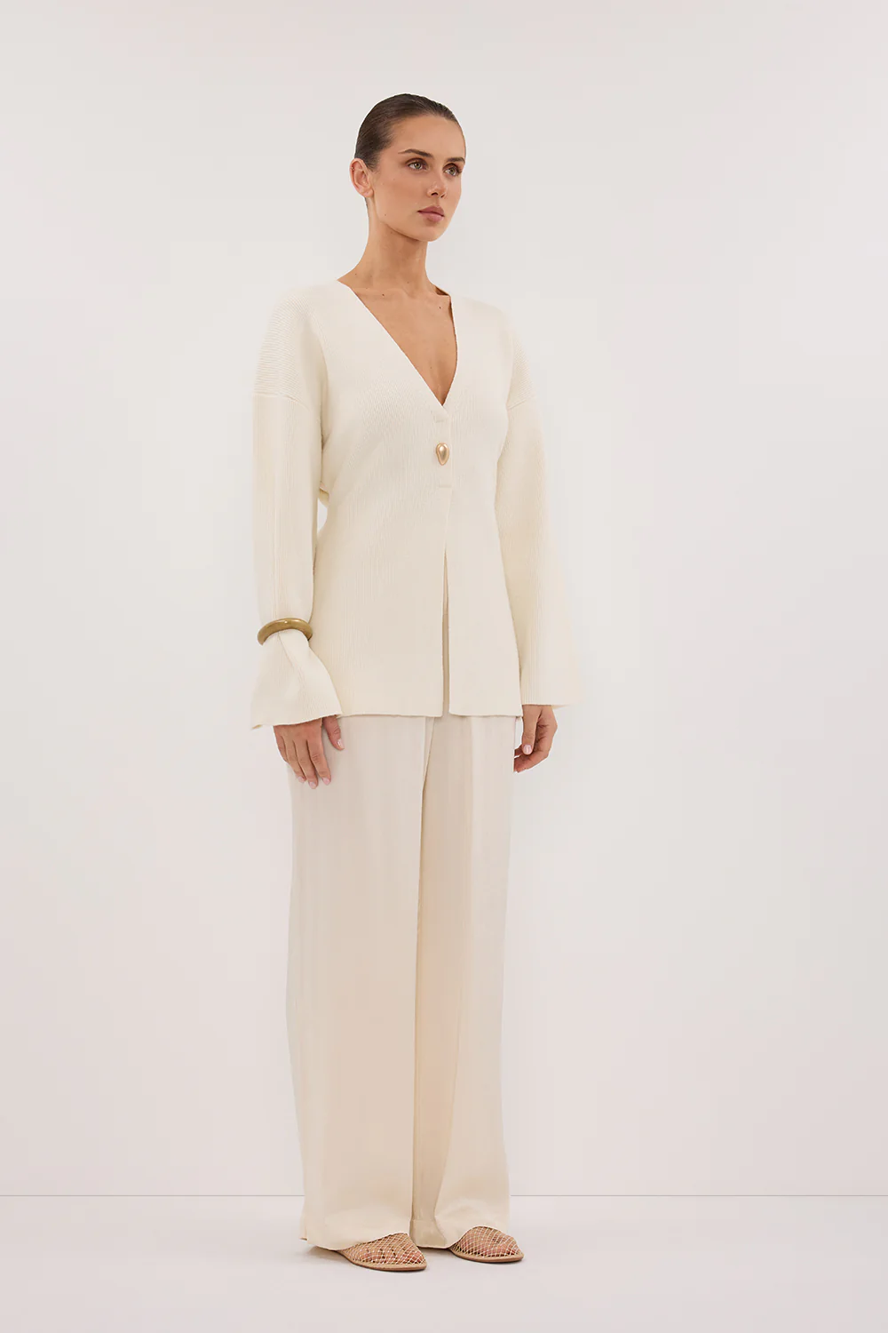 SCOUT CREAM LONG SLEEVE KNIT TOP - Image 3