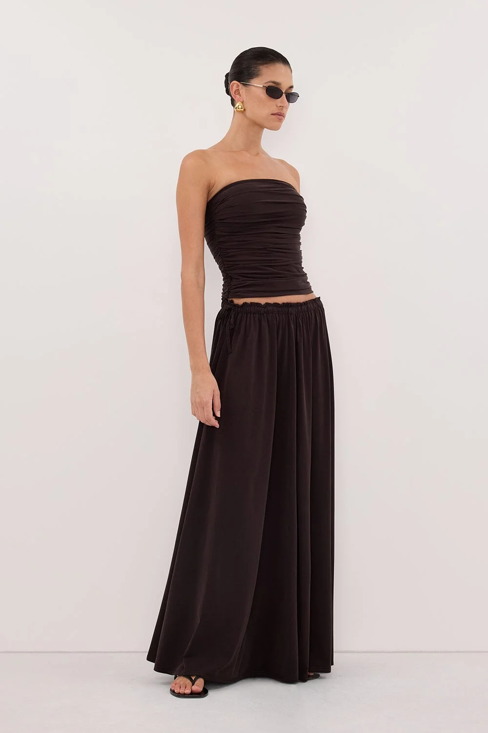 SHARI BURNT CHOC STRAPLESS BANDEAU TOP - Image 3