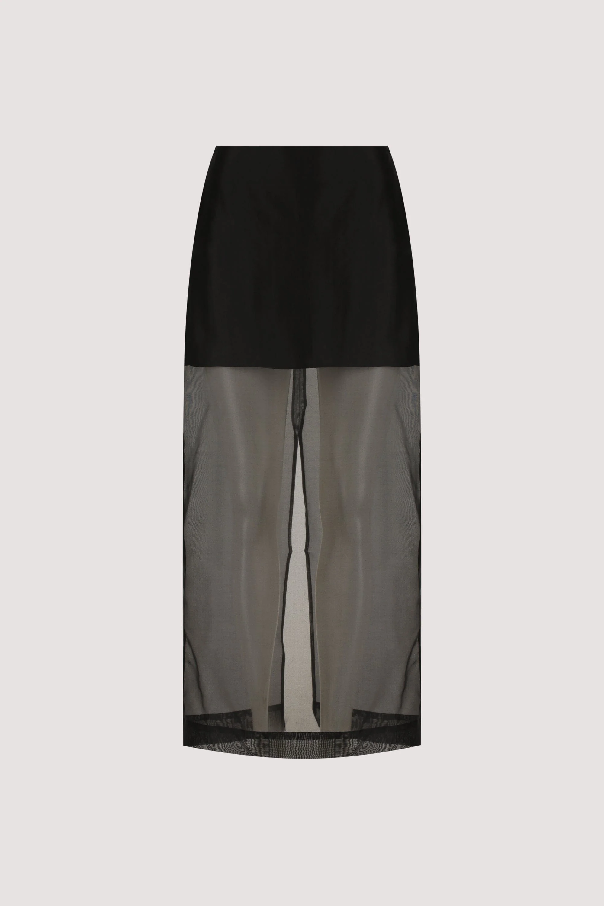 SIAN BLACK SILK ORGANZA MIDI SKIRT - Image 9