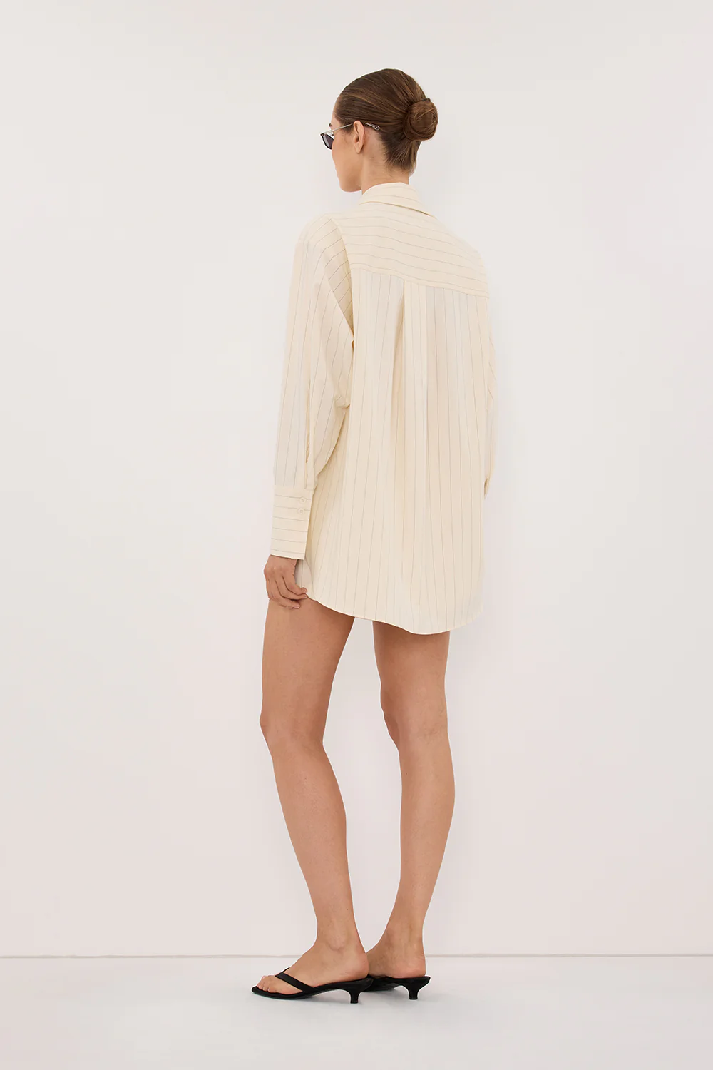 SIAN CREAM PINSTRIPE LONG SLEEVE SHIRT - Image 3