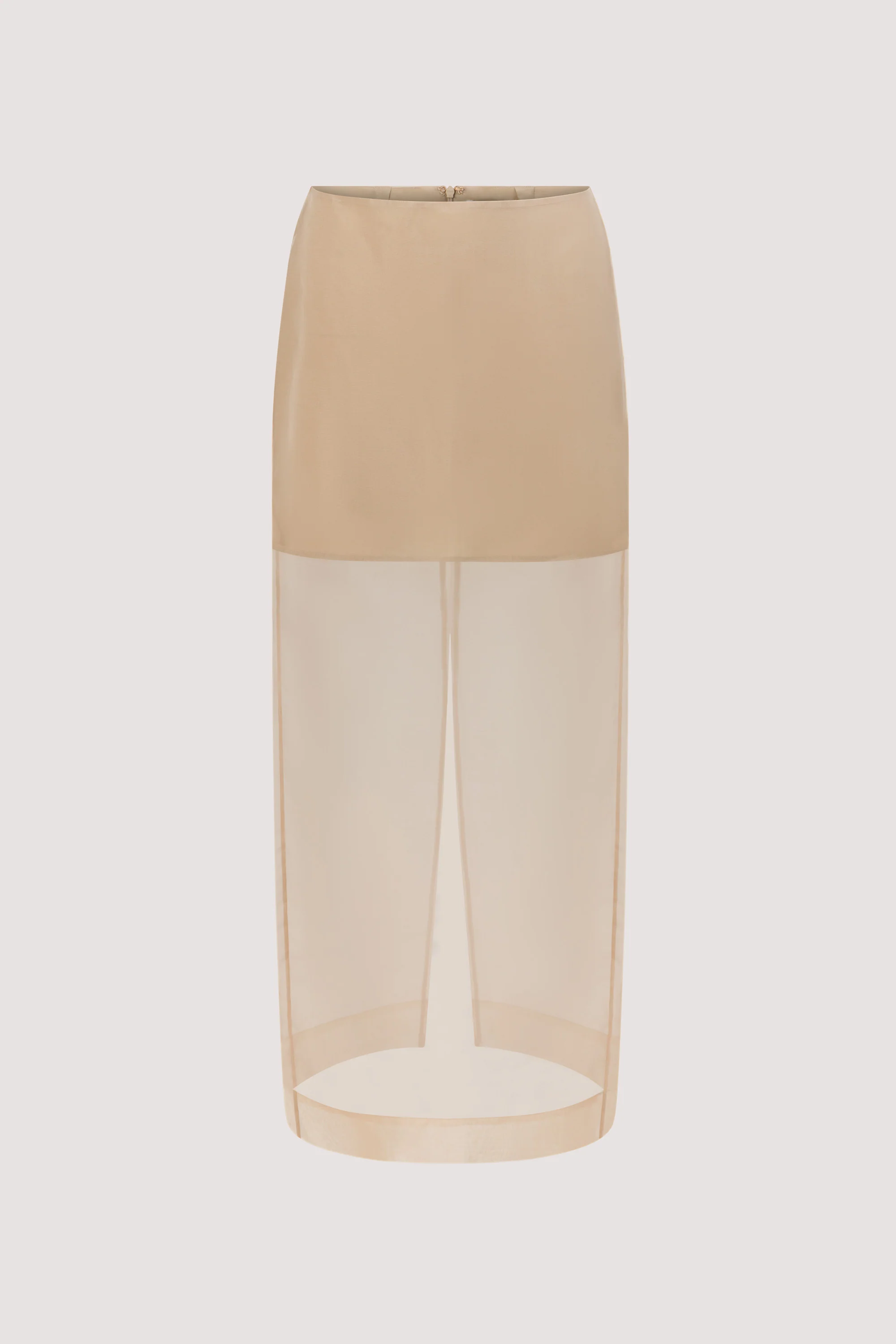 SIAN GOLD SILK ORGANZA MIDI SKIRT - Image 9