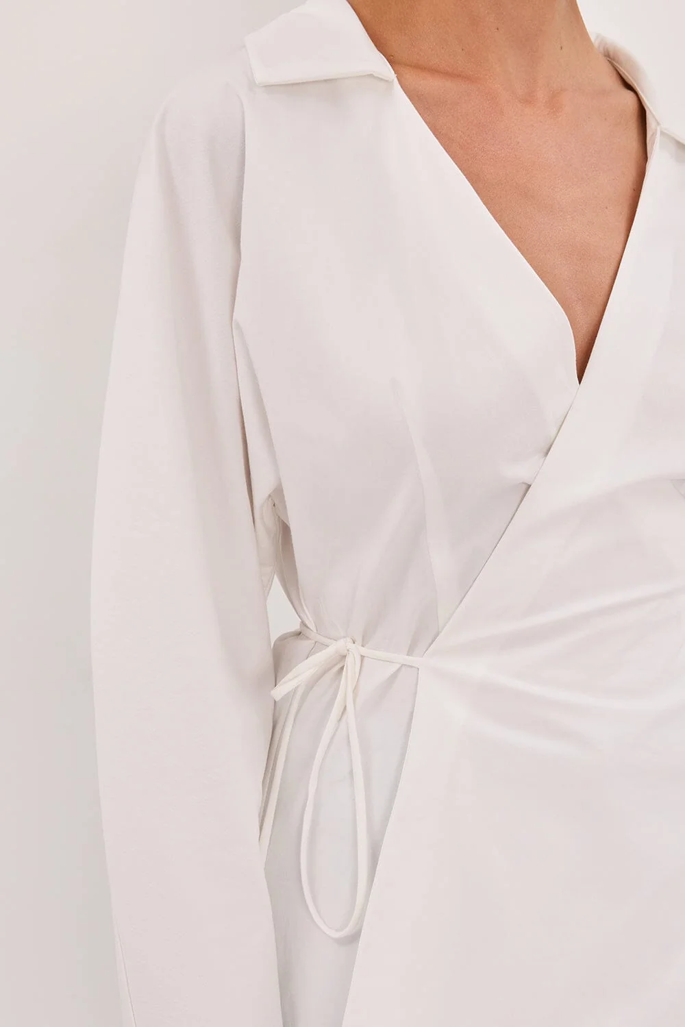 SIENA WHITE COTTON WRAP SHIRT - Image 6