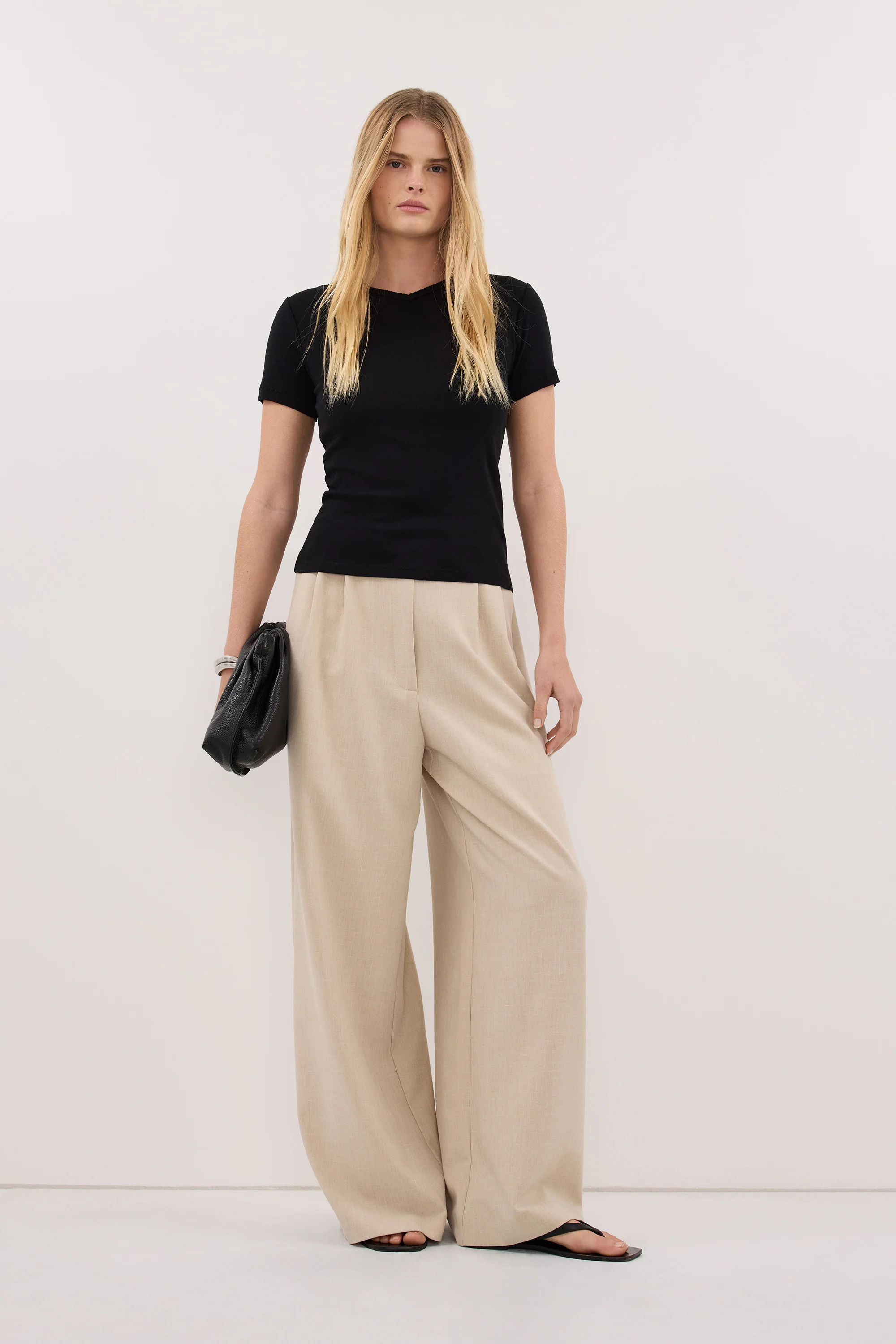 SLOANE BLACK KNIT BABY TEE - Image 6