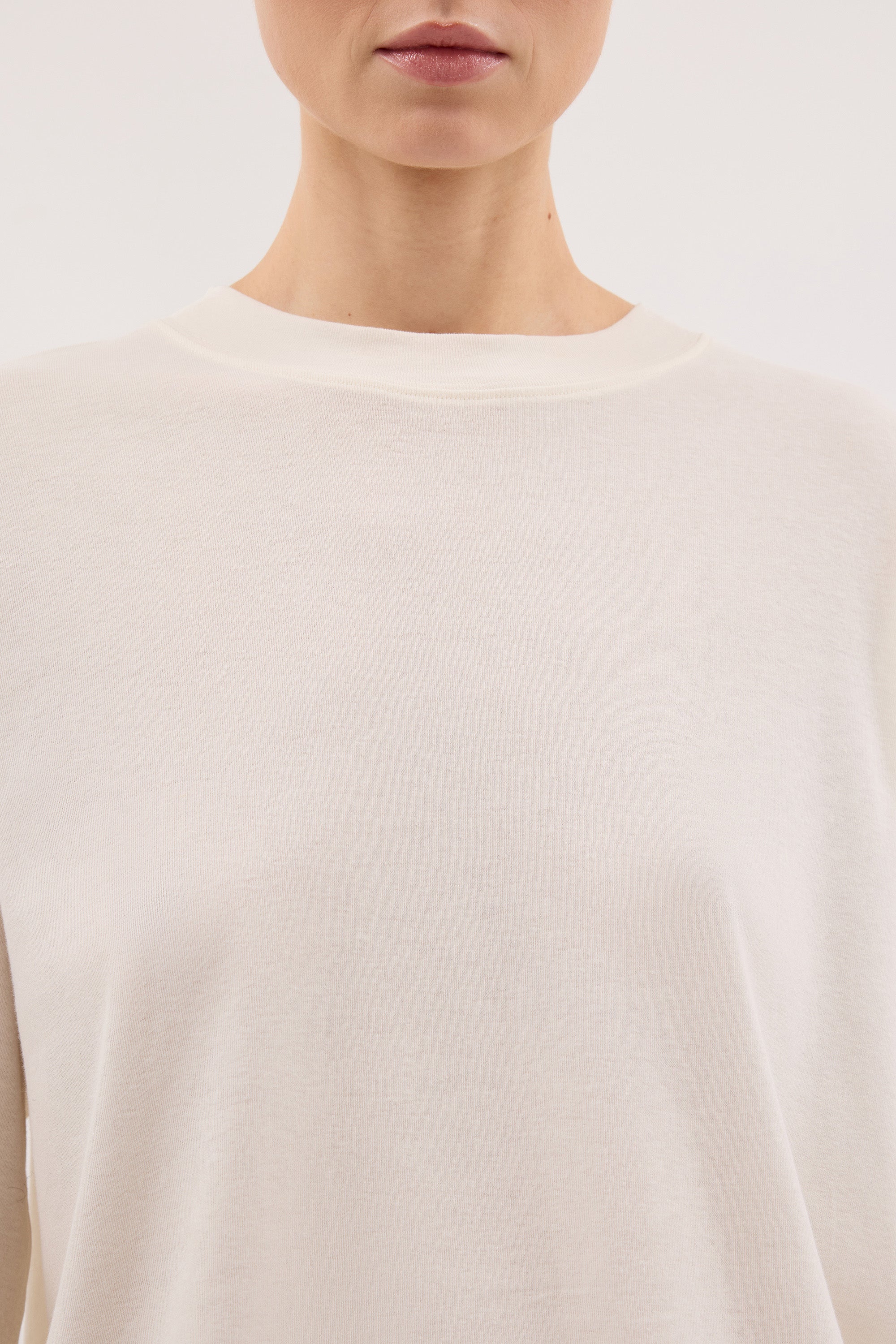 SLOANE CREAM LONG SLEEVE CREW KNIT TOP - Image 5
