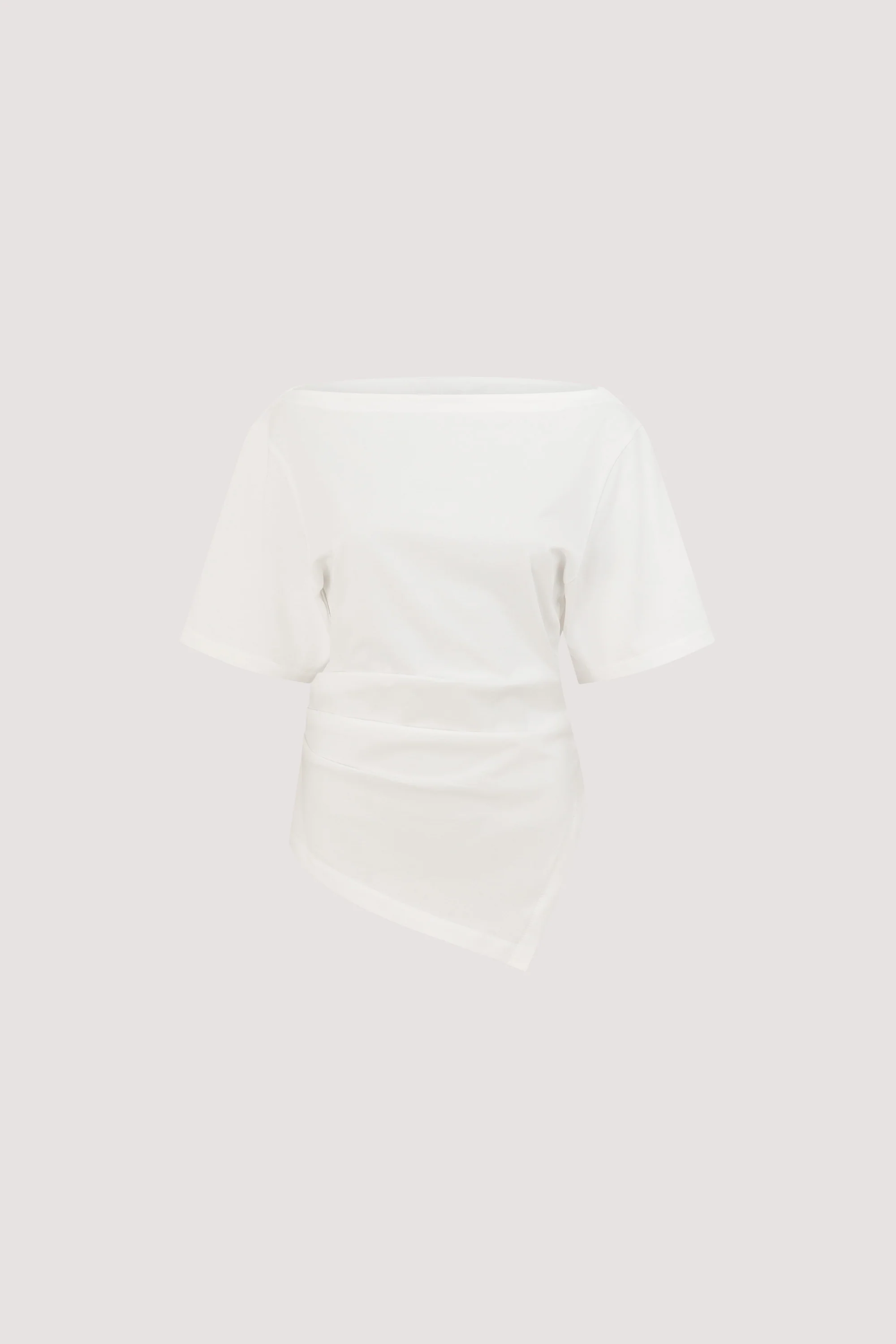 SWANN WHITE ASYM BOAT NECK TEE - Image 9
