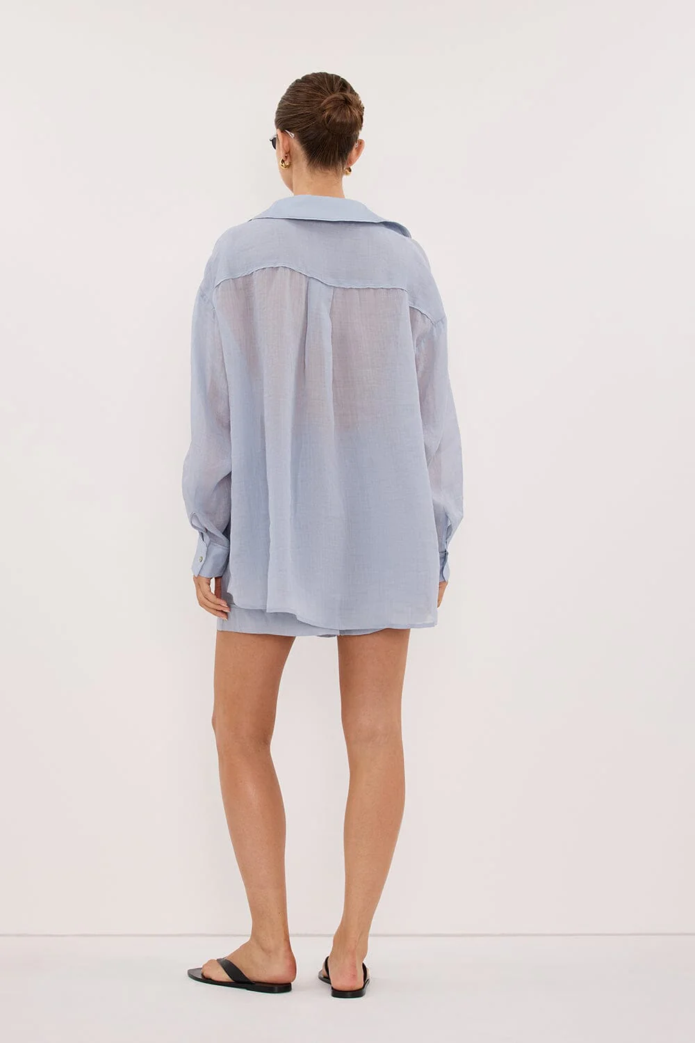 TENLEY DUSTY BLUE RAMIE SHIRT - Image 3
