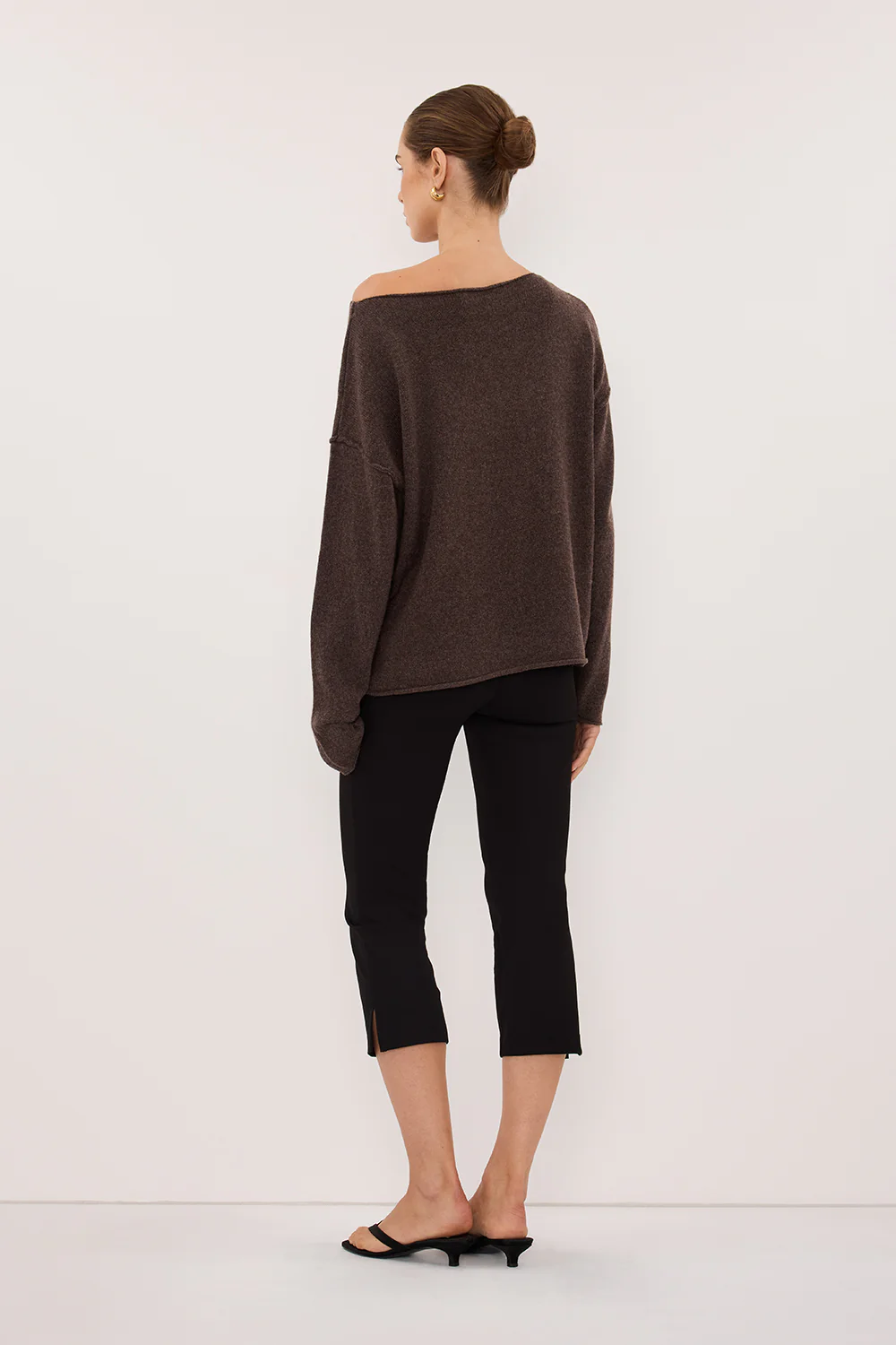 TESS CHOC MARLE BOATNECK KNIT JUMPER - Image 4