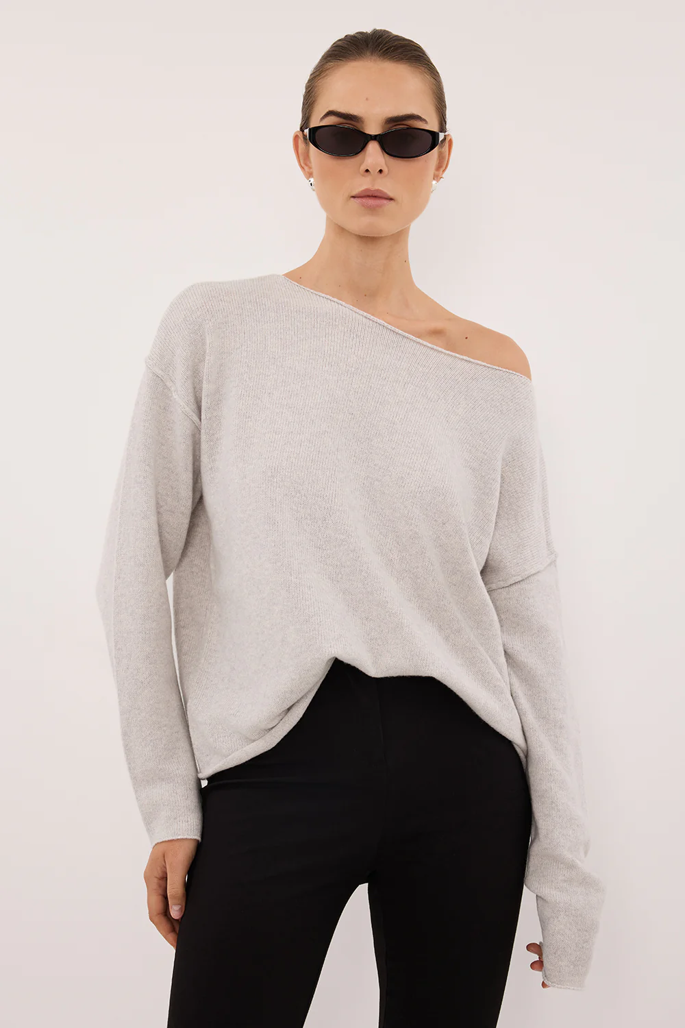 TESS SILVER BOATNECK KNIT JUMPER - Image 2