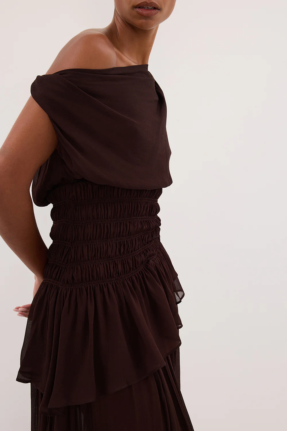 TIANA DARK CHOC ASYM TOP - Image 4