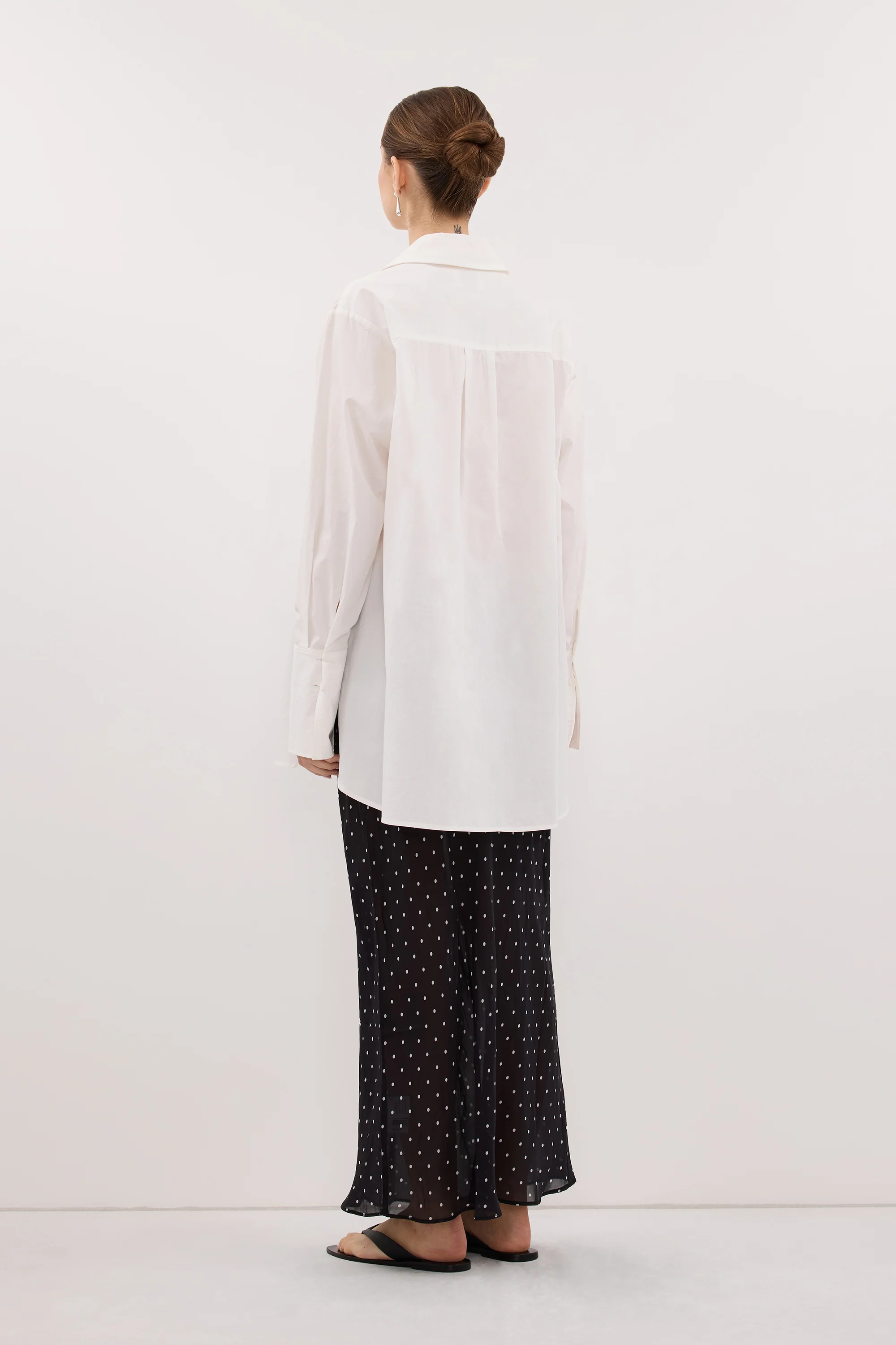 VANESSA BLACK SHEER SPOT MIDI SKIRT - Image 3