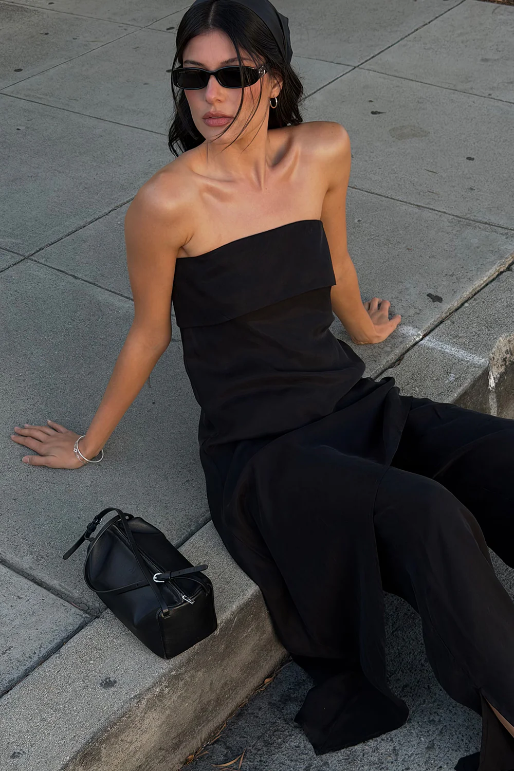 VENUS BLACK CUPRO ASYM TOP - Image 2