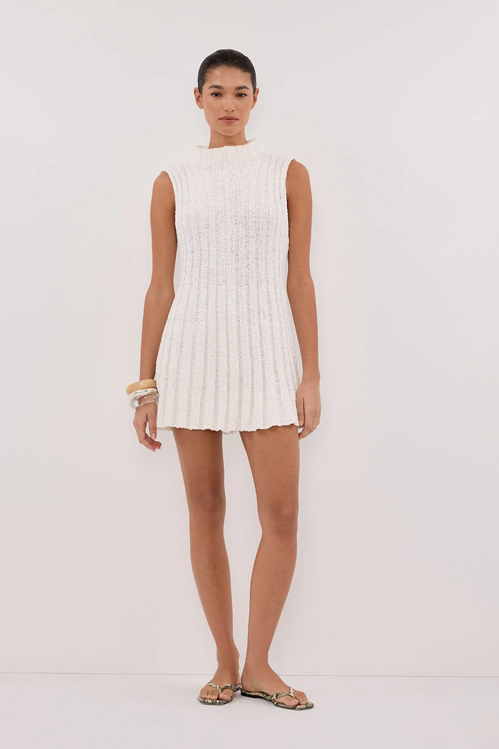VERO OFF WHITE KNIT MINI DRESS
