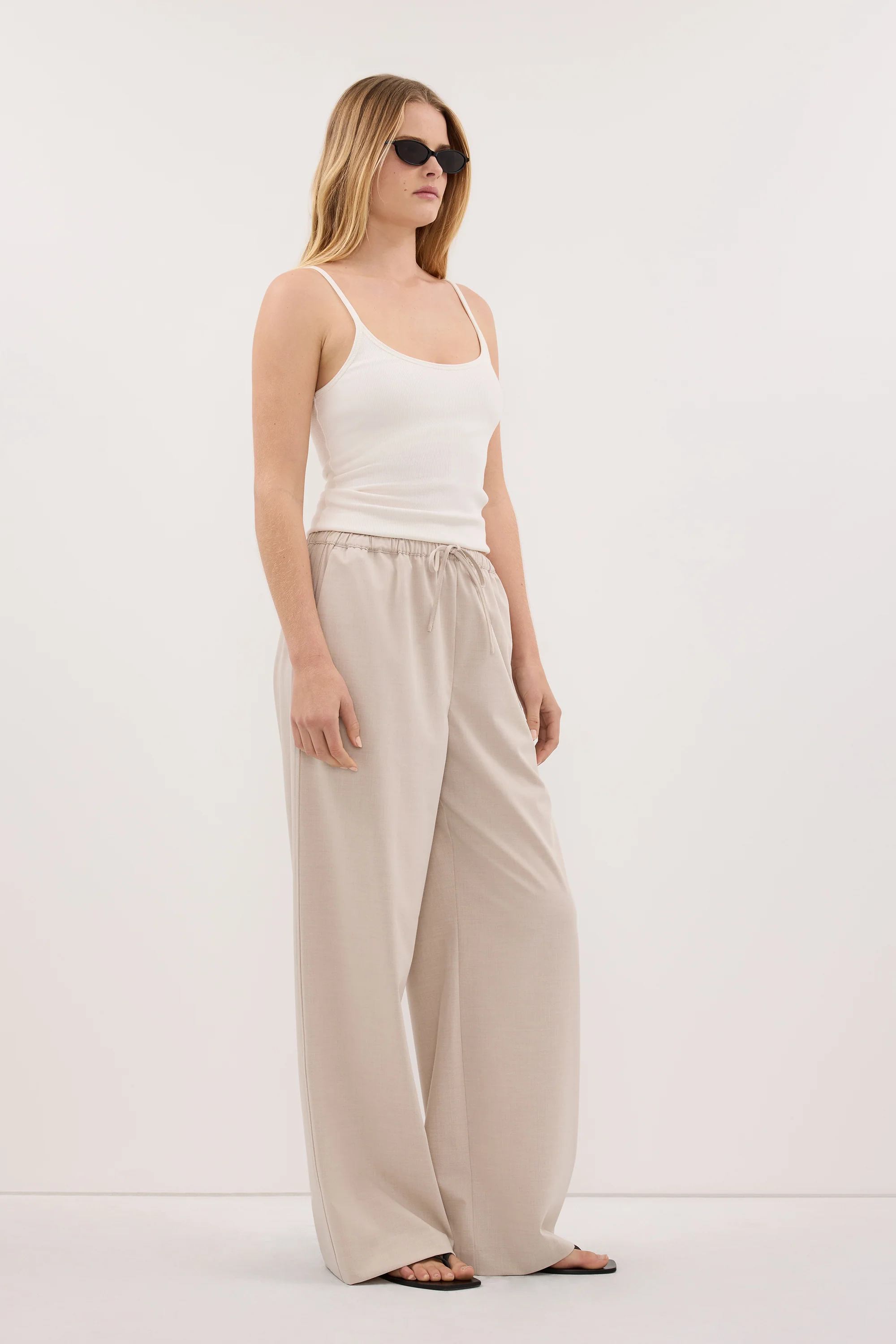 VIANNA BONE MARLE ELASTICATED DRAWSTRING PANT - Image 4