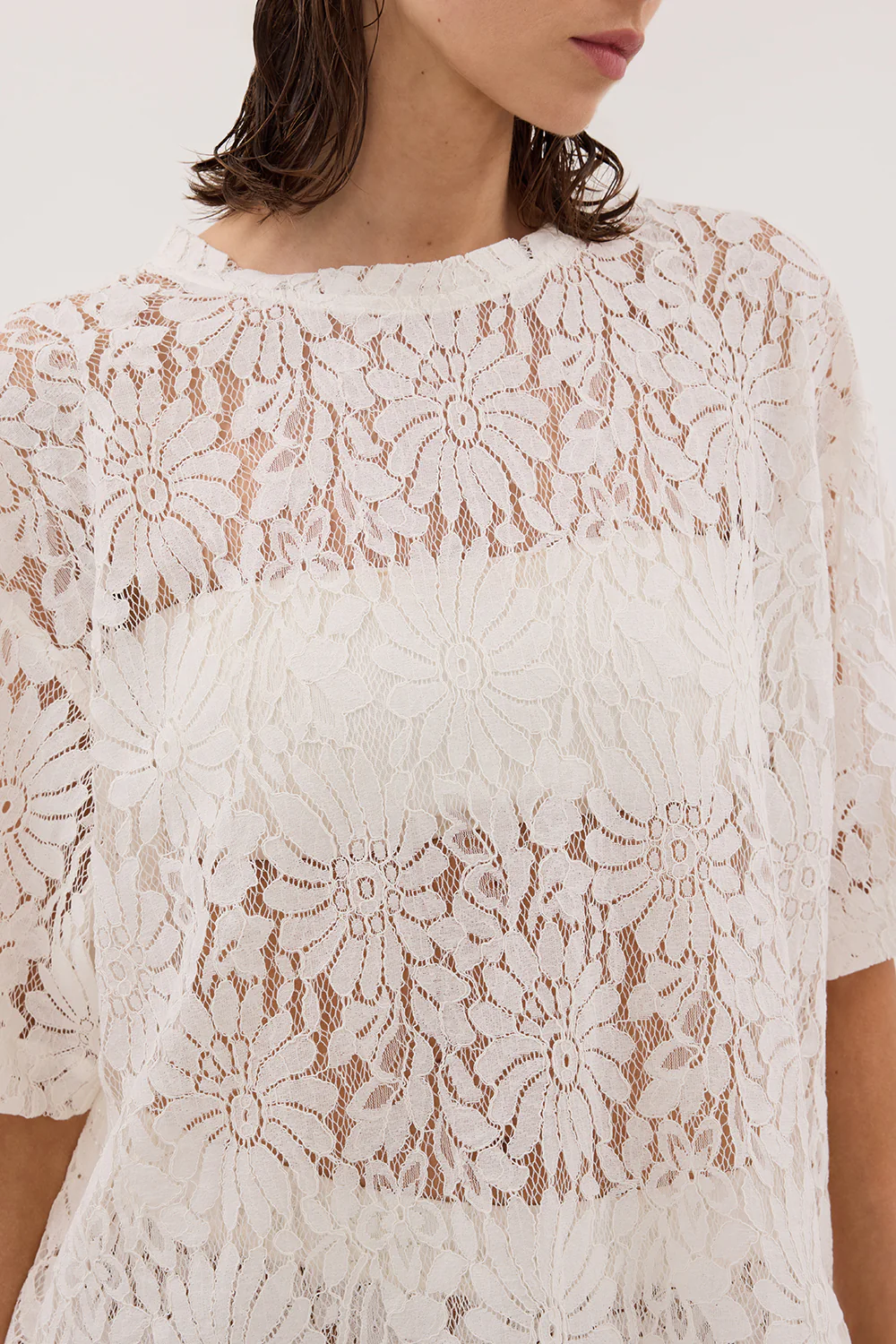WILMA WHITE LACE TEE - Image 4