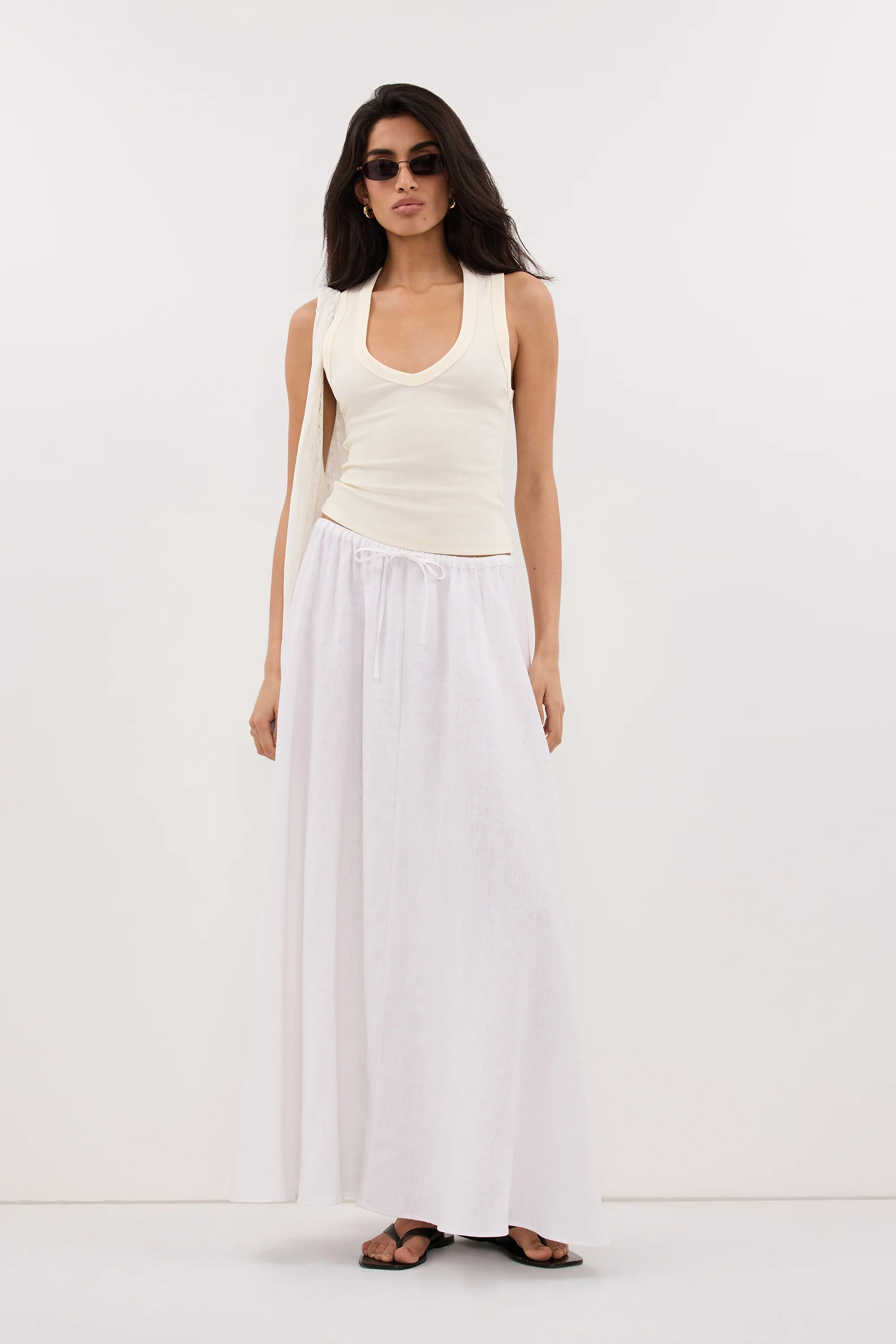 YASMIN STRAW SLEEVELESS KNIT TANK TOP
