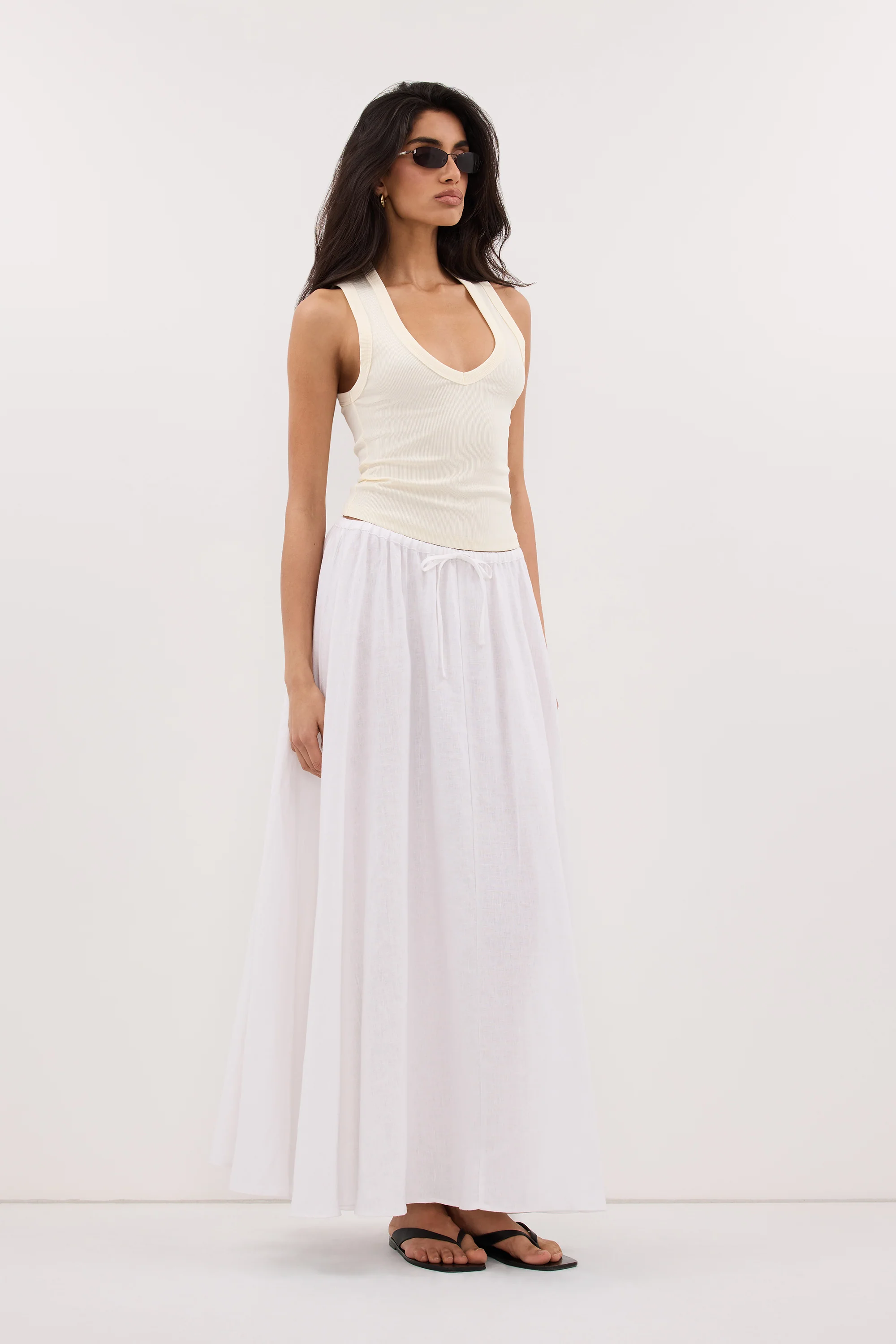 YASMIN STRAW SLEEVELESS KNIT TANK TOP - Image 3