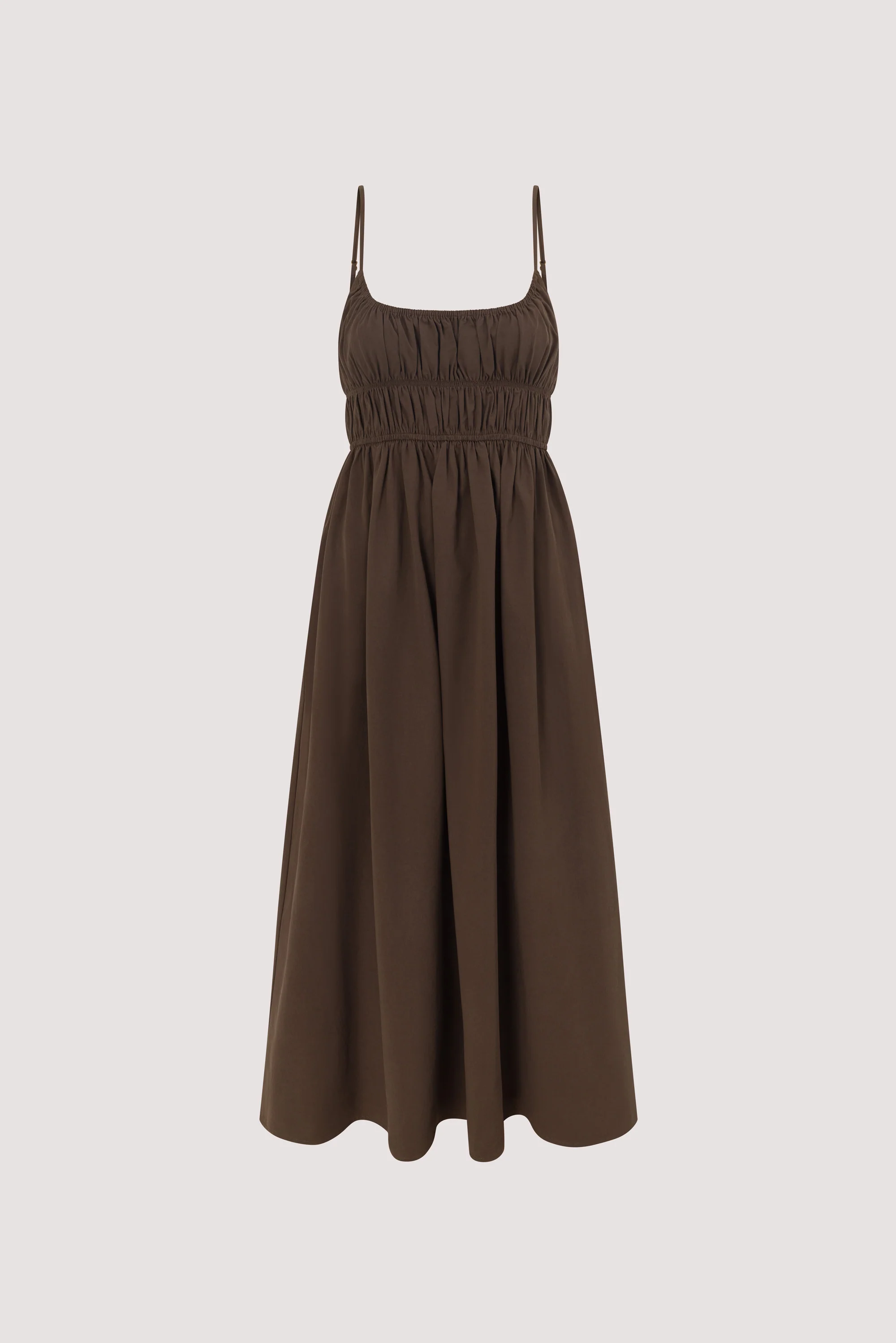 ZAHARA BITTER CHOC COTTON MIDI DRESS - Image 6