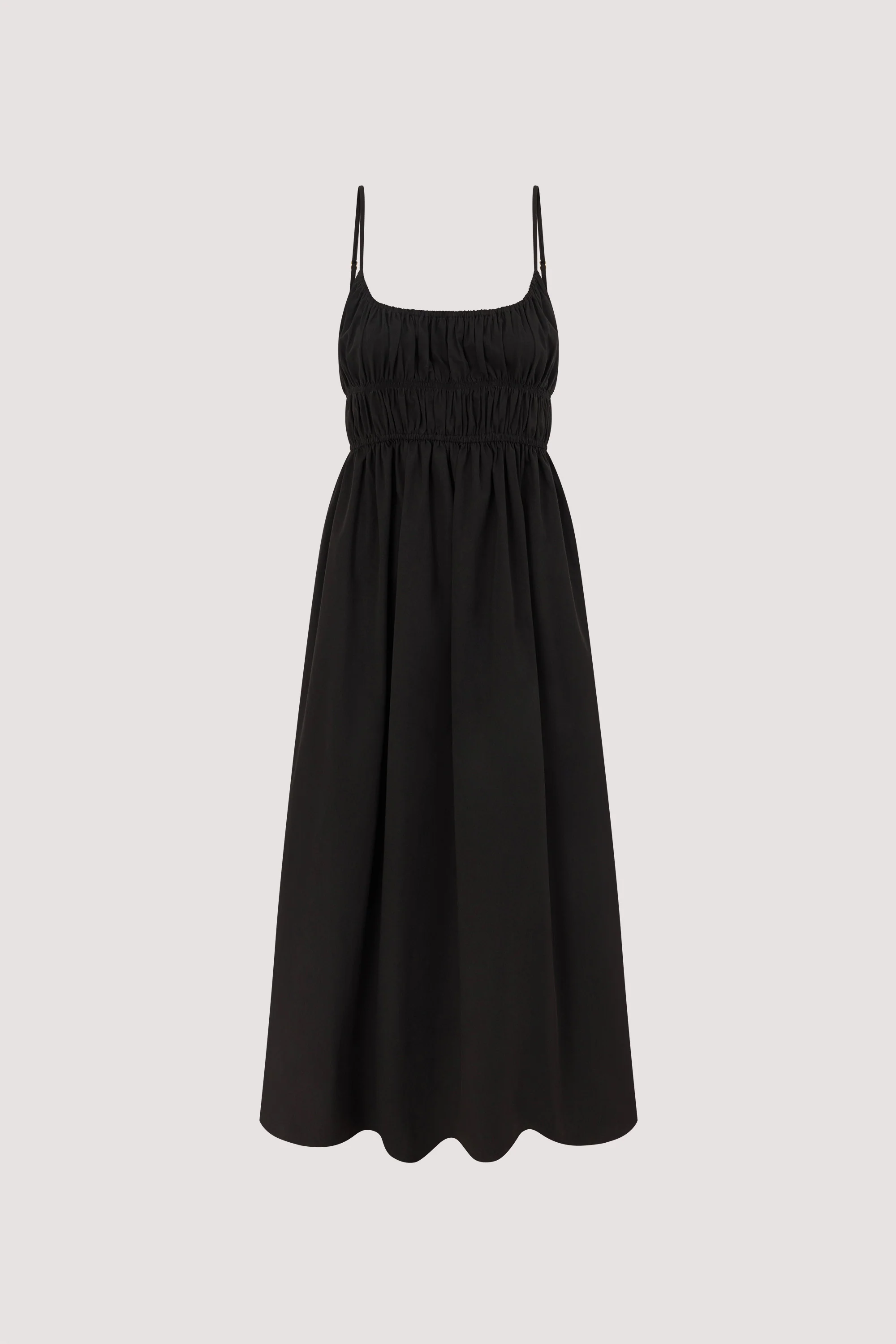 ZAHARA BLACK COTTON MIDI DRESS - Image 7